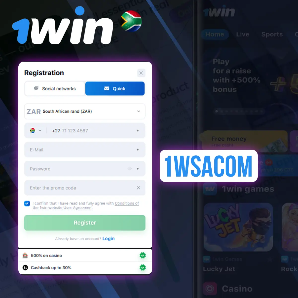 Step-by-step guide to Register 1Win